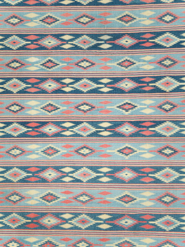 Vintage Indian Flatweave Dhurrie Square Large Carpet, No.27696 - Galerie Shabab