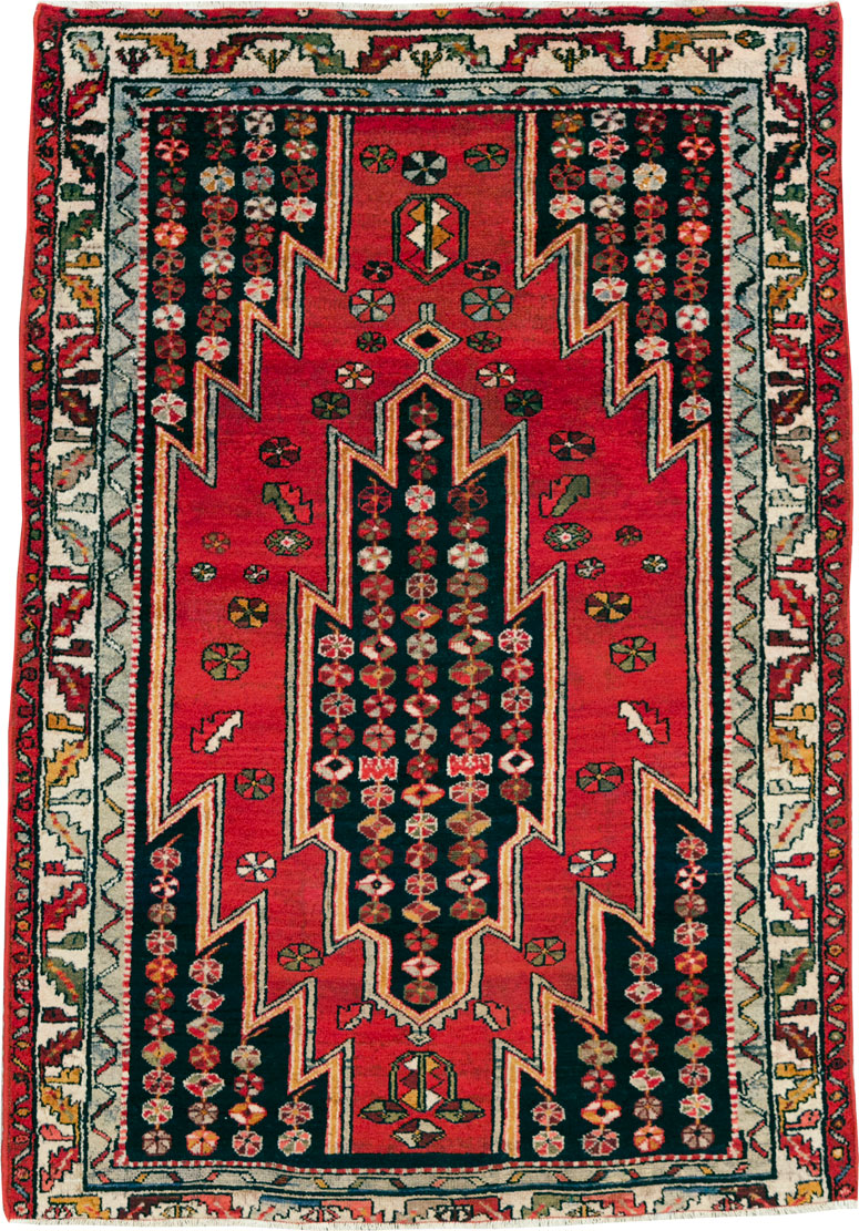 Vintage Persian Mazlagan Accent Rug, No.27710 - Galerie Shabab