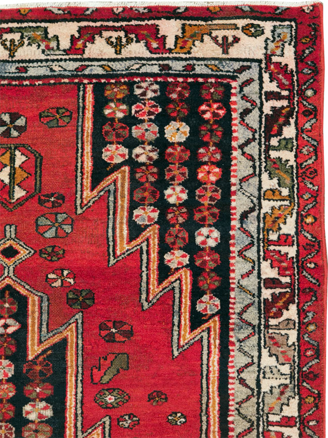 Vintage Persian Mazlagan Accent Rug, No.27710 - Galerie Shabab