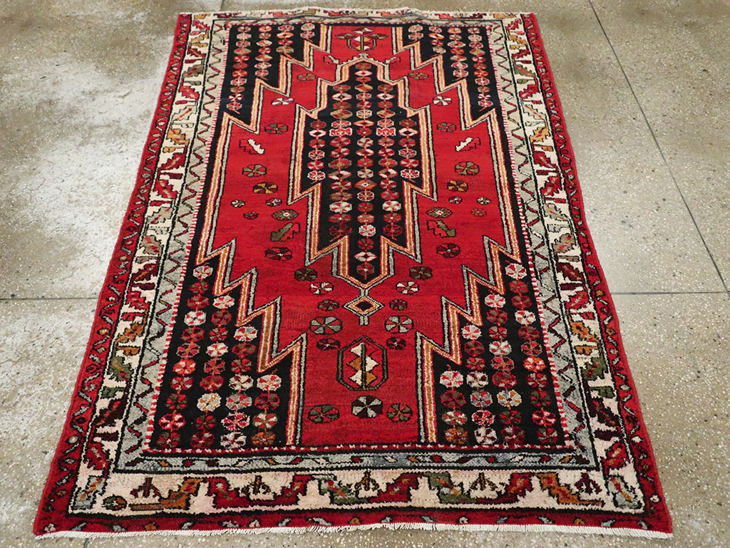 Vintage Persian Mazlagan Accent Rug, No.27710 - Galerie Shabab