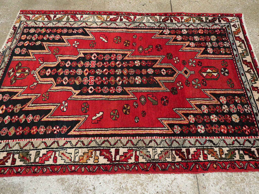 Vintage Persian Mazlagan Accent Rug, No.27710 - Galerie Shabab