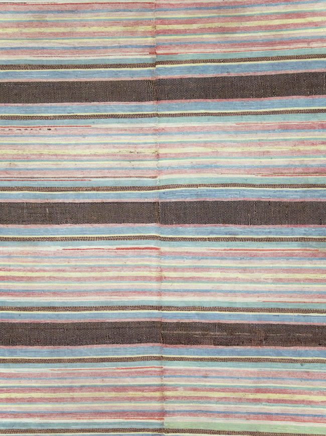 Vintage American Square Room Size Rag Rug, No.27715 - Galerie Shabab