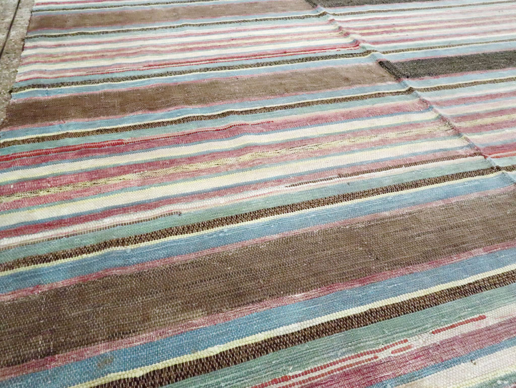 Vintage American Square Room Size Rag Rug, No.27715 - Galerie Shabab