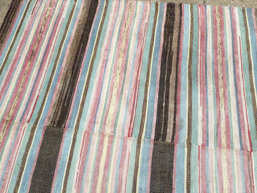 Vintage American Square Room Size Rag Rug, No.27715 - Galerie Shabab