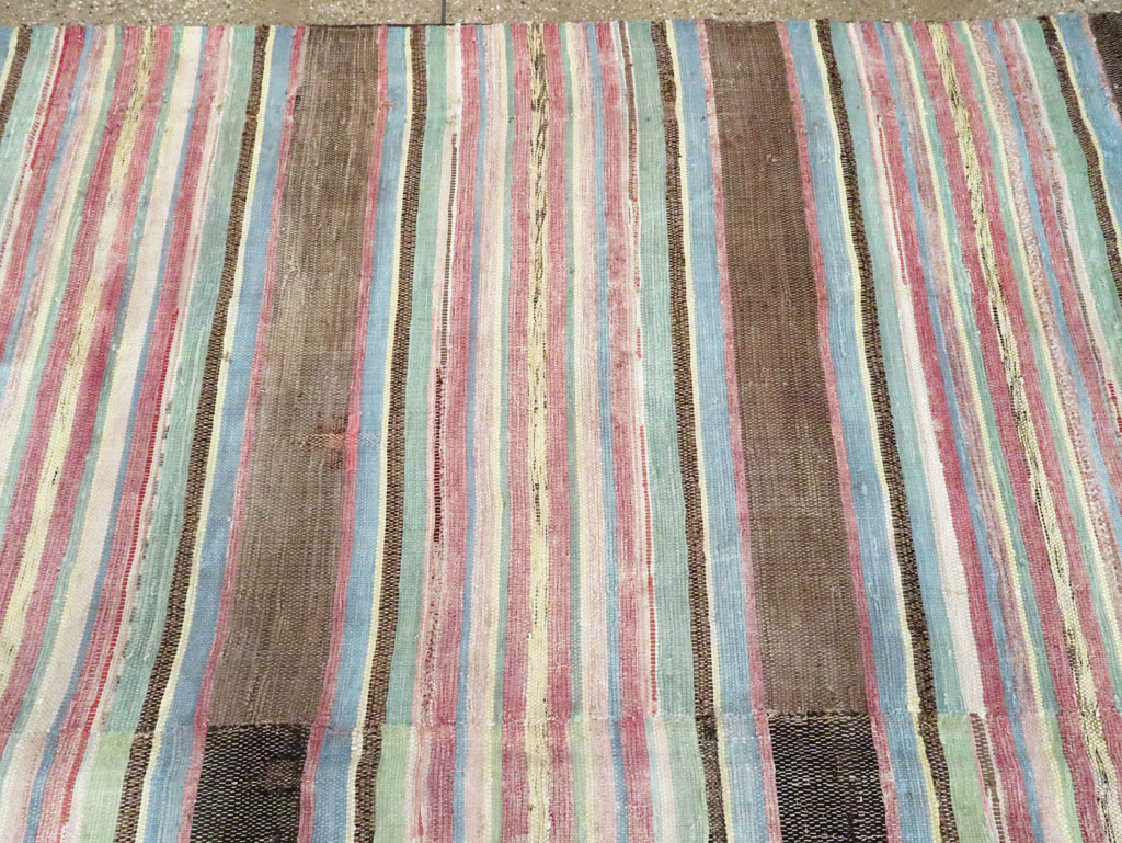 Vintage American Square Room Size Rag Rug, No.27715 - Galerie Shabab