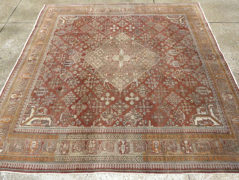 Vintage Persian Joshegan Square Accent Carpet, No.27724 - Galerie Shabab
