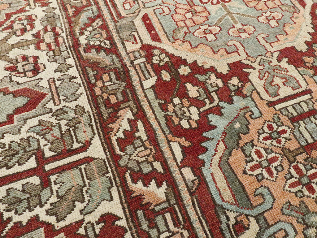 Vintage Persian Bakhtiari Square Room Size Carpet, No.27727 - Galerie Shabab