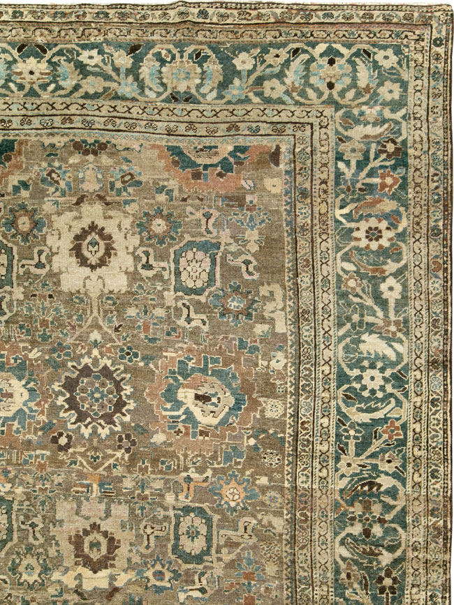 Antique Persian Mahal Square Carpet, No.27750 - Galerie Shabab