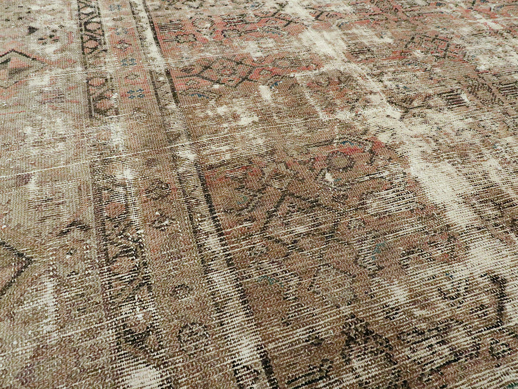 Distressed Antique Persian Malayer Room Size Carpet, No.27754 - Galerie Shabab