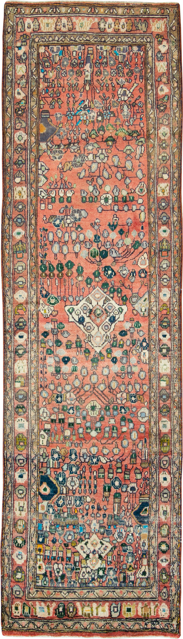 Vintage Persian Mahal Small Runner, No.27760 - Galerie Shabab