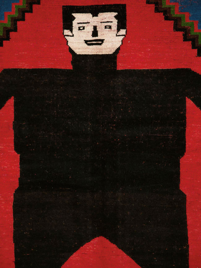 Contemporary Handmade Pictorial Accent Rug of Frankenstein, No.27762 - Galerie Shabab