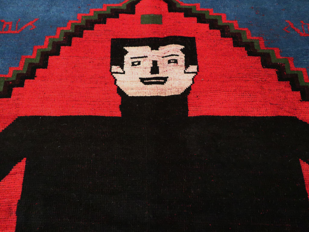 Contemporary Handmade Pictorial Accent Rug of Frankenstein, No.27762 - Galerie Shabab