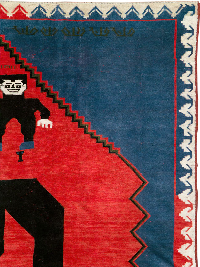 Modern Afghan Pictorial Frankenstein Rug, No.27763 - Galerie Shabab