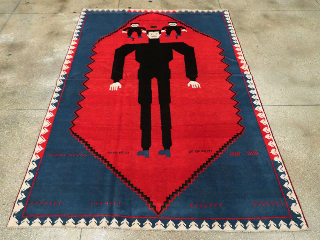 Modern Afghan Pictorial Frankenstein Rug, No.27763 - Galerie Shabab