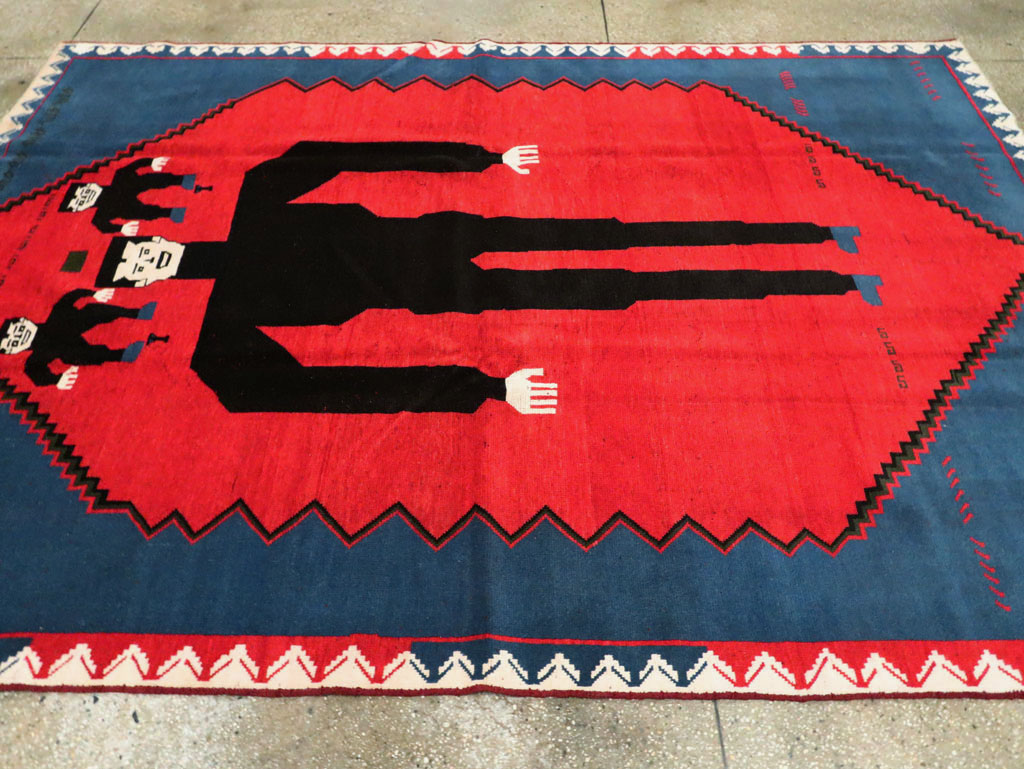 Modern Afghan Pictorial Frankenstein Rug, No.27763 - Galerie Shabab