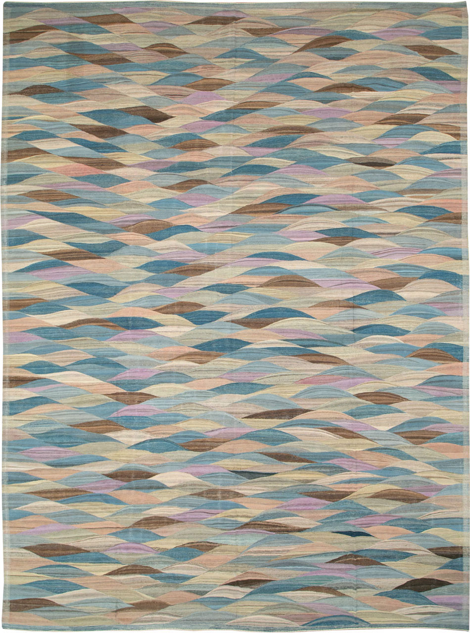 Modern Swedish Inspired Turkish Flatweave, No.27766 - Galerie Shabab