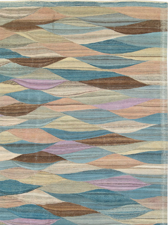 Modern Swedish Inspired Turkish Flatweave, No.27766 - Galerie Shabab