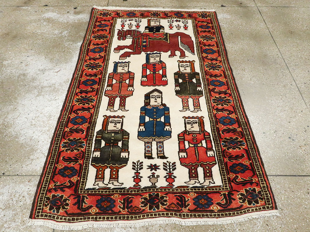Vintage Persian Kurd Pictorial Rug, No.27768 - Galerie Shabab