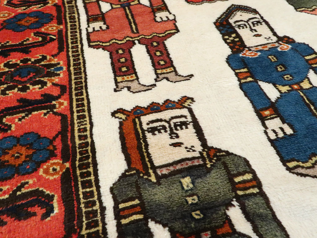 Vintage Persian Kurd Pictorial Rug, No.27768 - Galerie Shabab