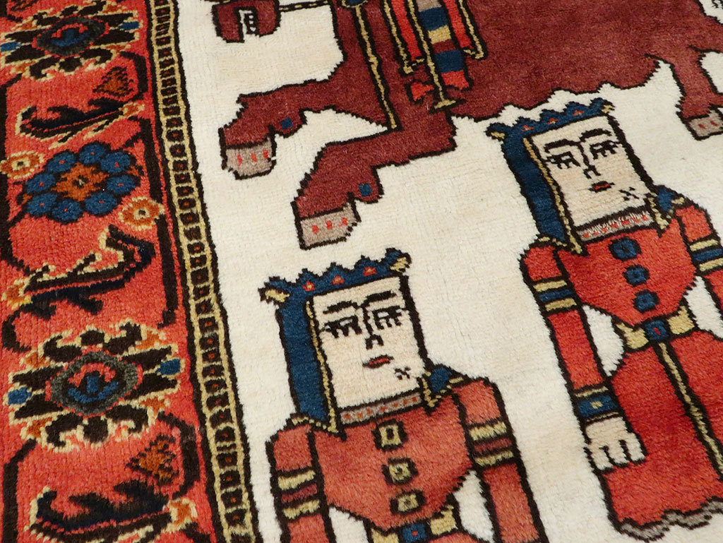 Vintage Persian Kurd Pictorial Rug, No.27768 - Galerie Shabab