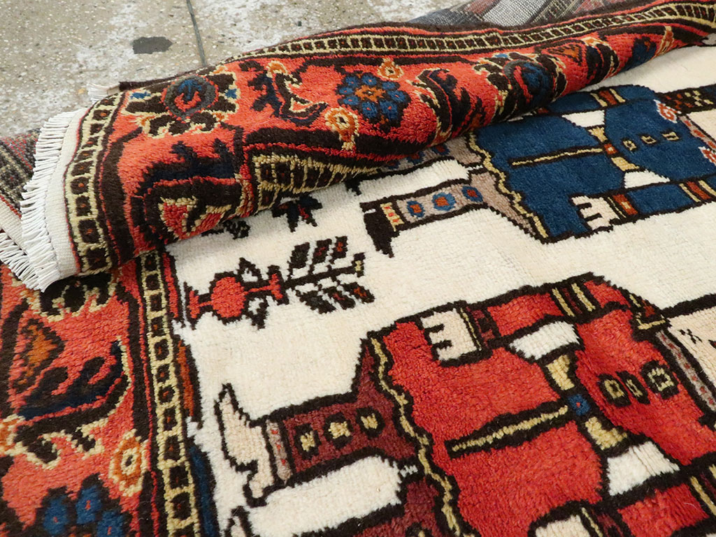 Vintage Persian Kurd Pictorial Rug, No.27768 - Galerie Shabab