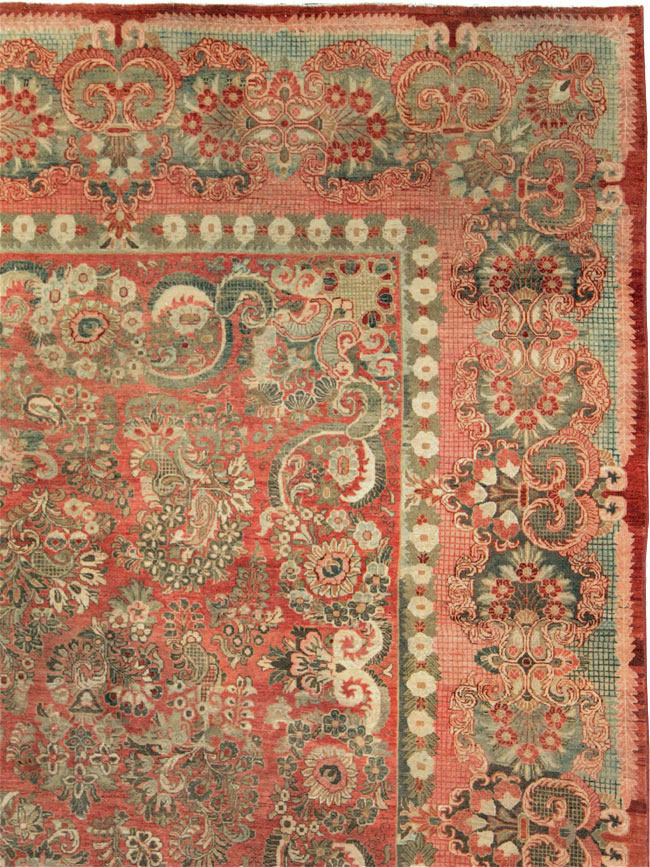 Vintage Persian Sarouk Large Room Size Carpet, No.27772 - Galerie Shabab