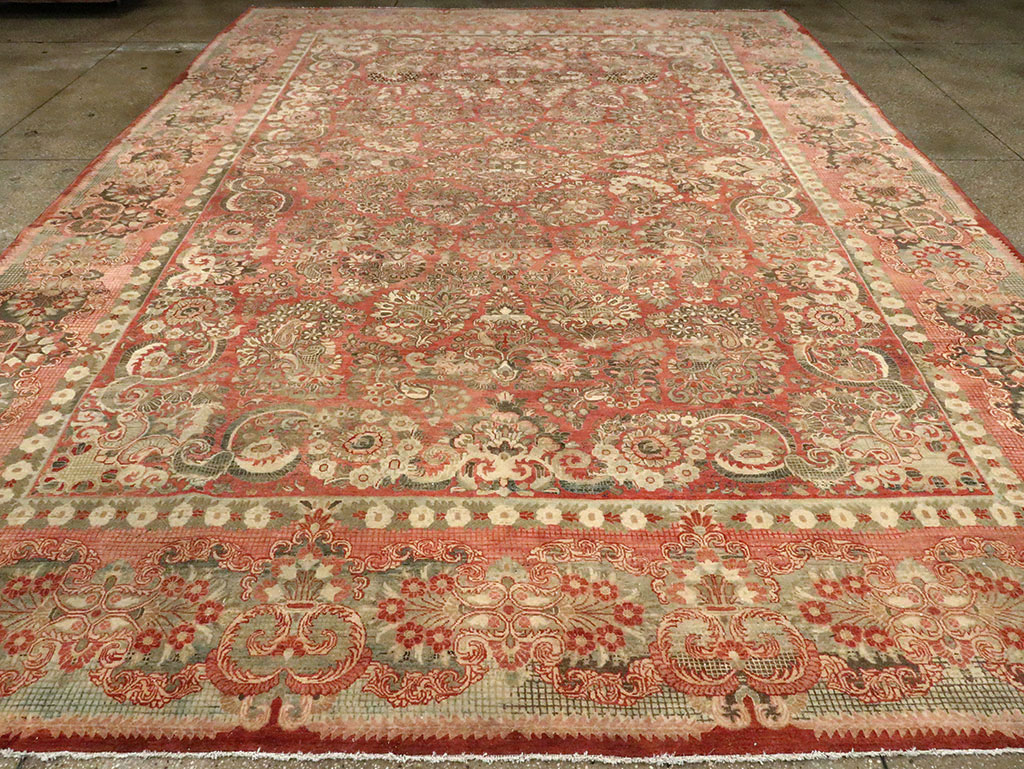 Vintage Persian Sarouk Large Room Size Carpet, No.27772 - Galerie Shabab