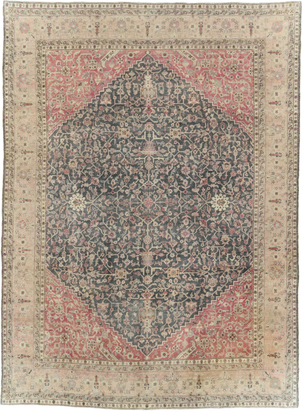 Antique Persian Tabriz Room Size Carpet, No.27774 - Galerie Shabab