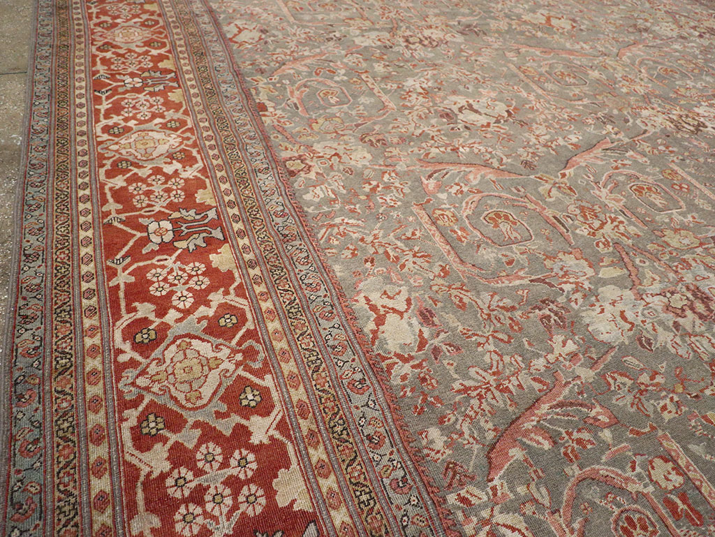 Antique Persian Mahal Oversize Carpet, No.27778 - Galerie Shabab