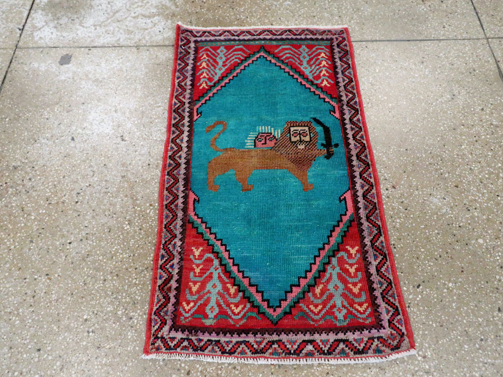 Vintage Pictorial Hamadan Rug, No.27780 - Galerie Shabab