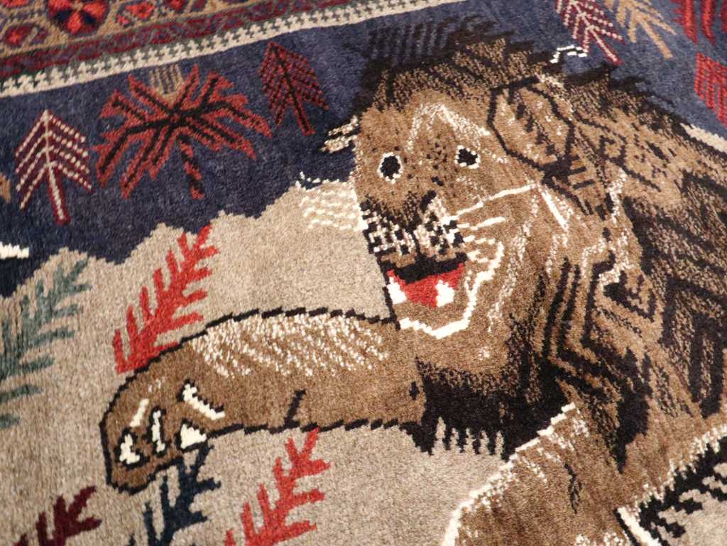 Vintage Persian Baluch Pictorial Rug, No.27781 - Galerie Shabab