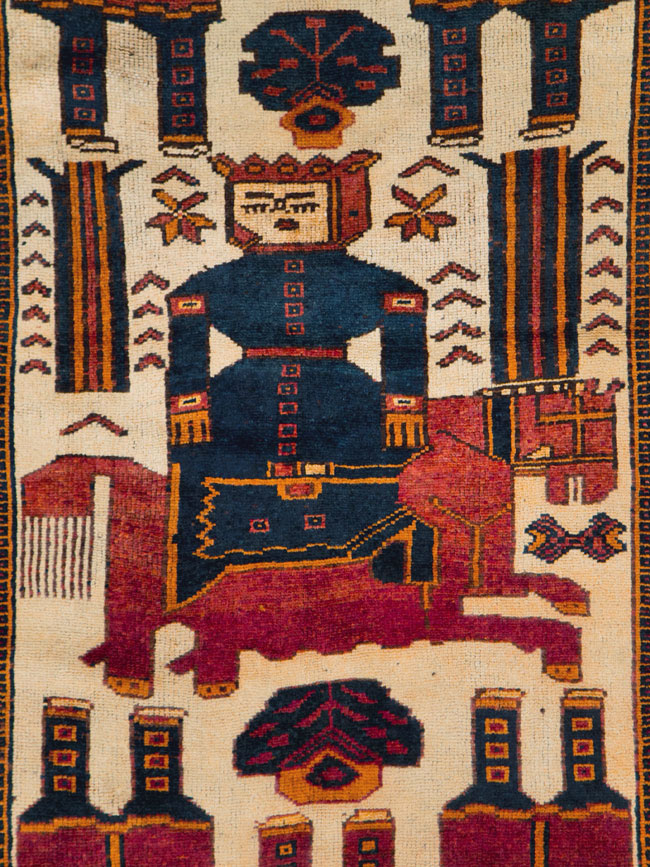 Vintage Persian Pictorial Bakhtiari Rug, No.27783 - Galerie Shabab