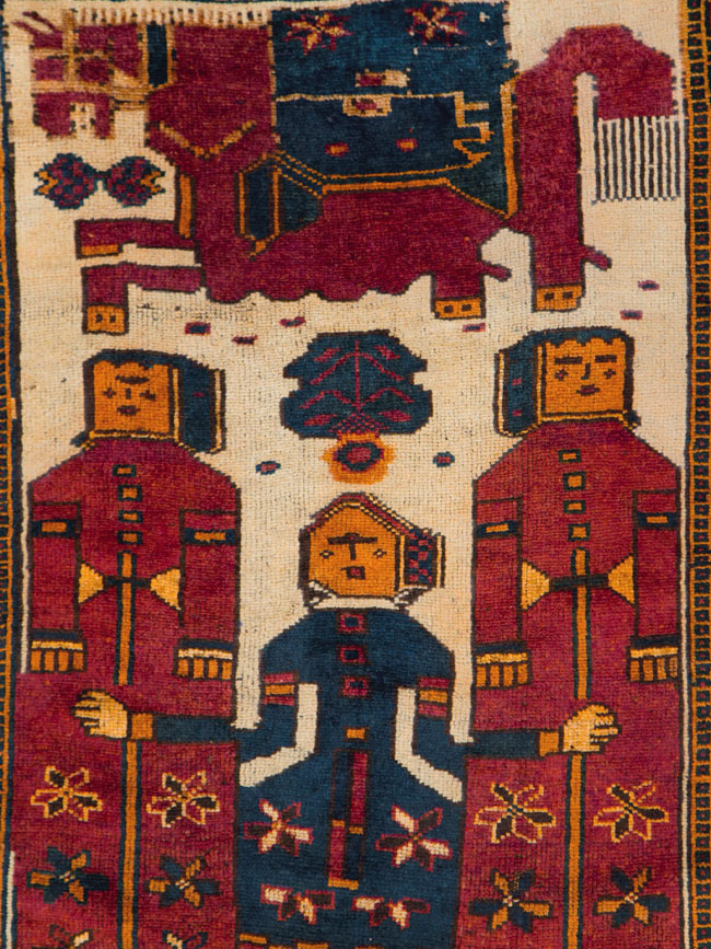 Vintage Persian Pictorial Bakhtiari Rug, No.27783 - Galerie Shabab