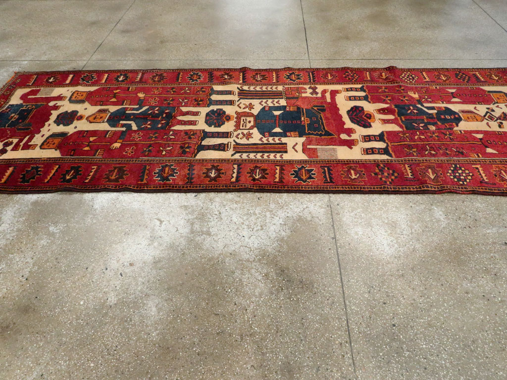 Vintage Persian Pictorial Bakhtiari Rug, No.27783 - Galerie Shabab