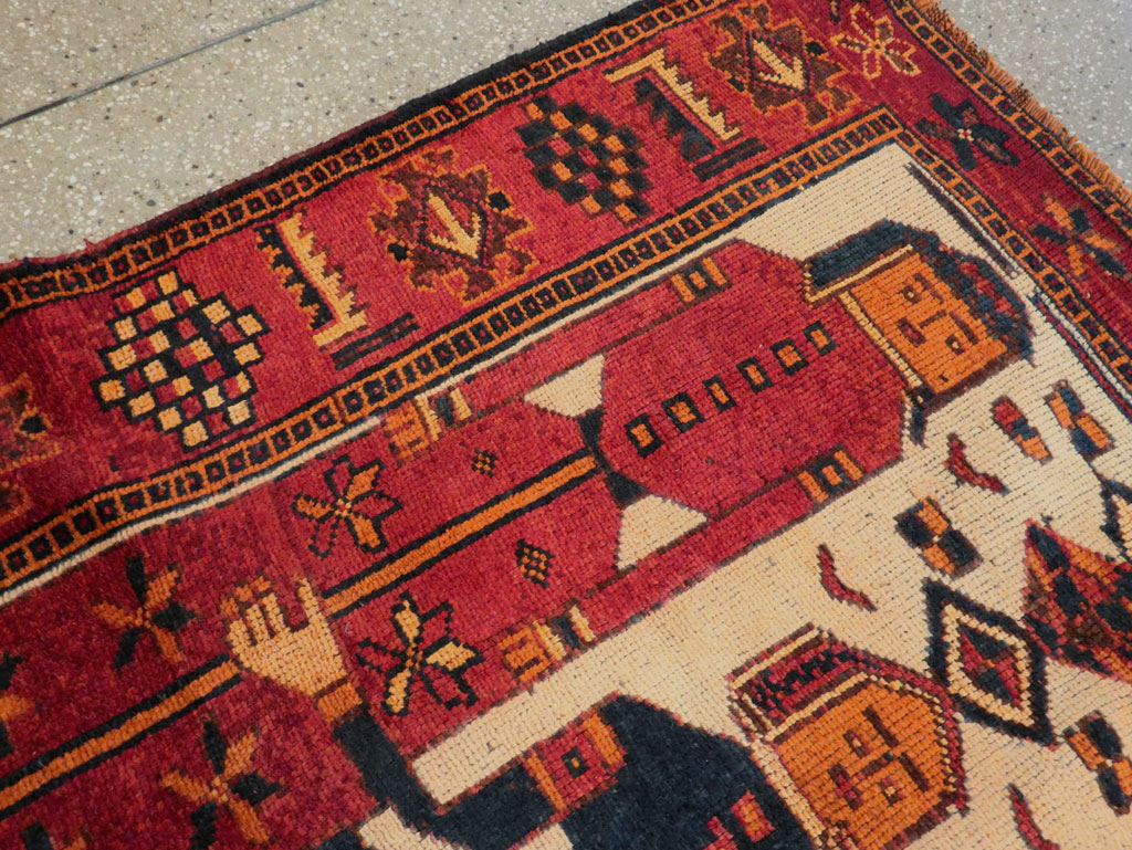 Vintage Persian Pictorial Bakhtiari Rug, No.27783 - Galerie Shabab