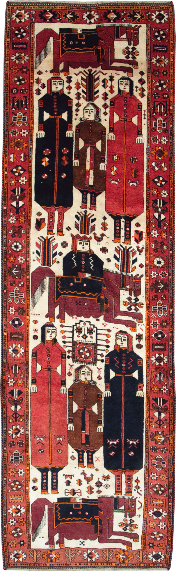 Vintage Pictorial Bakhtiari Rug, No.27784 - Galerie Shabab