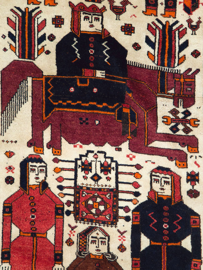 Vintage Pictorial Bakhtiari Rug, No.27784 - Galerie Shabab