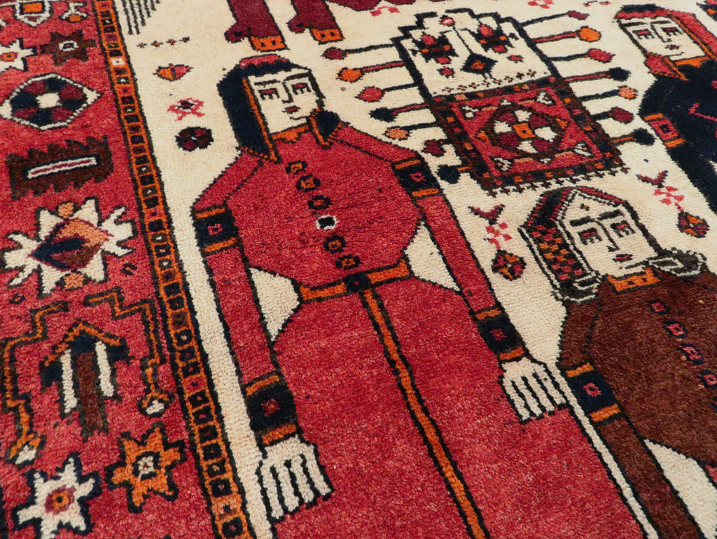 Vintage Pictorial Bakhtiari Rug, No.27784 - Galerie Shabab