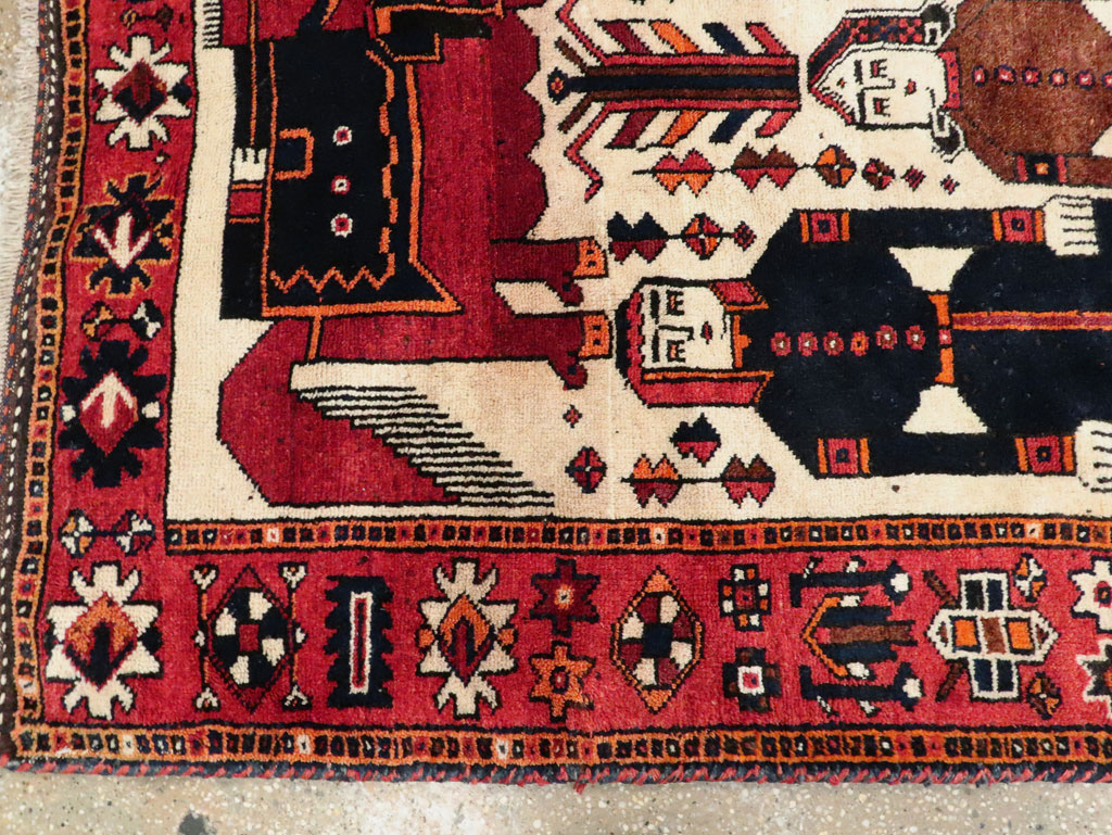Vintage Pictorial Bakhtiari Rug, No.27784 - Galerie Shabab