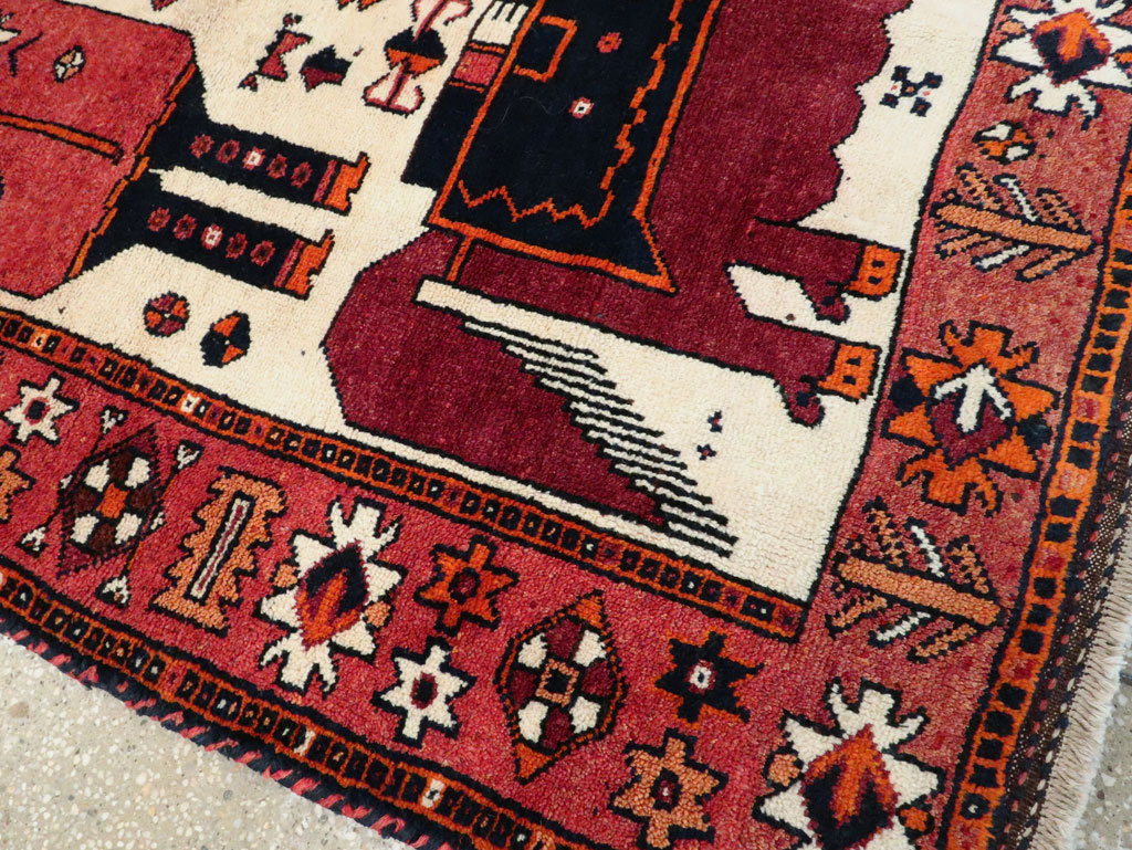 Vintage Pictorial Bakhtiari Rug, No.27784 - Galerie Shabab