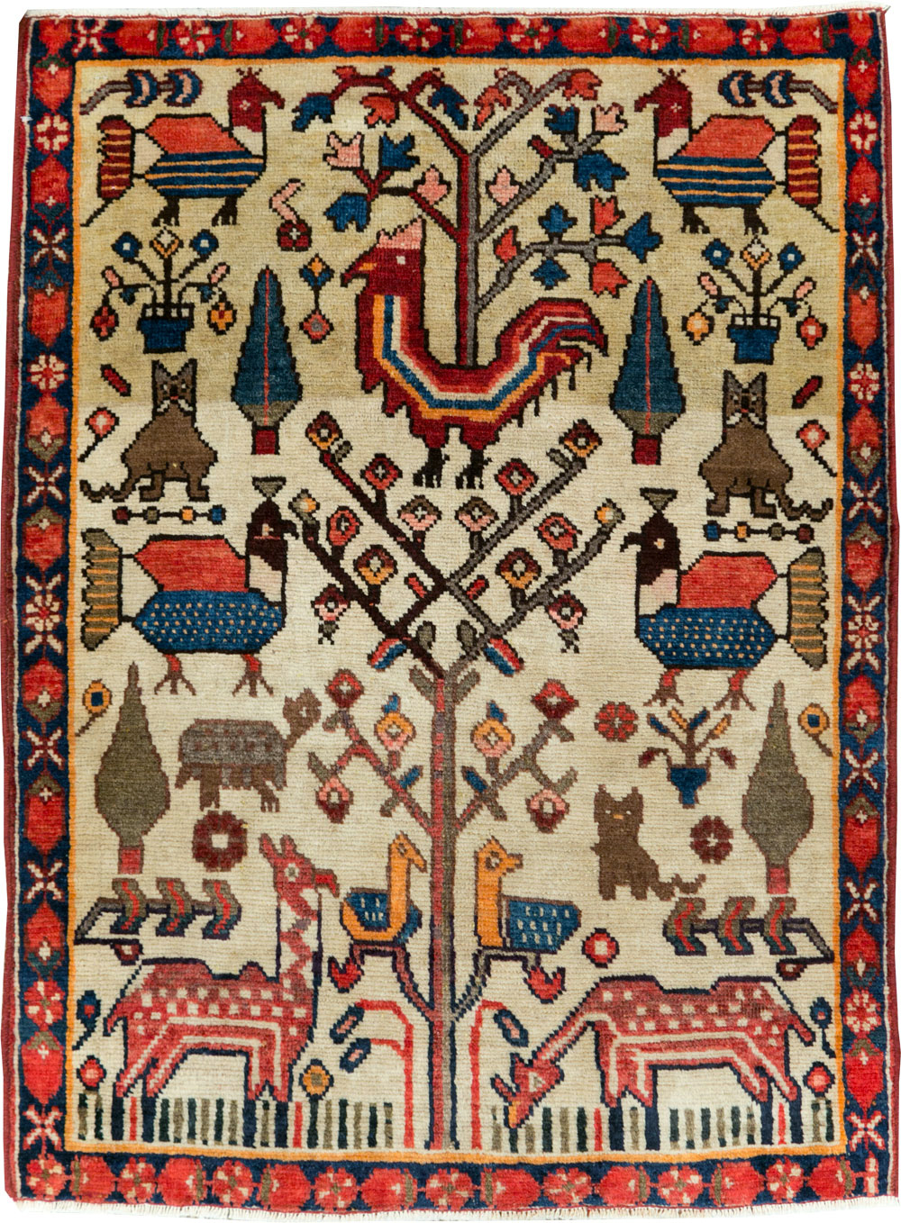 Vintage Persian Tabriz Pictorial Rug, No.27788 - Galerie Shabab