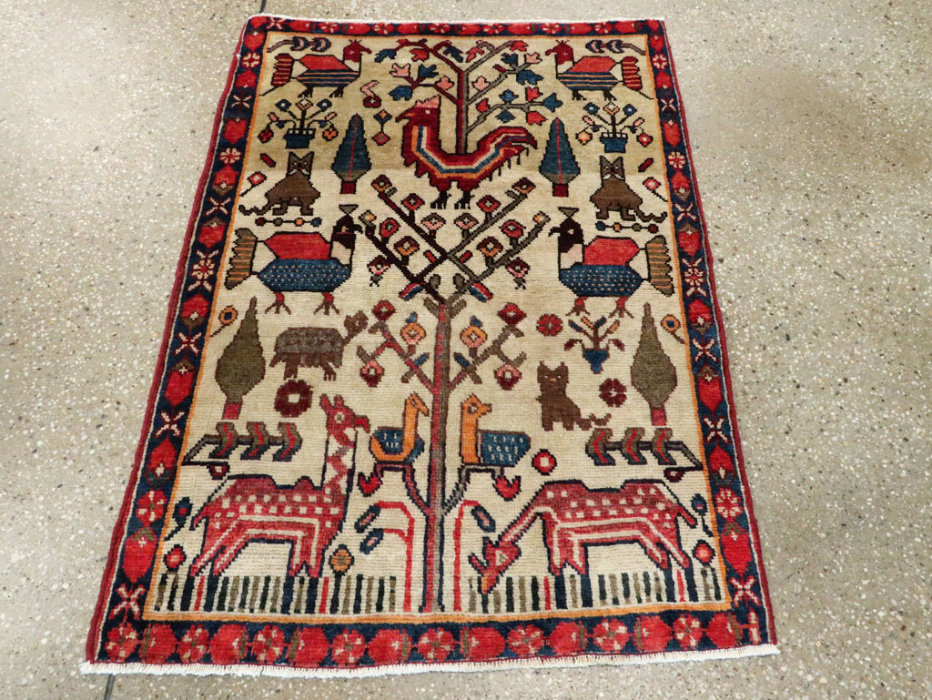Vintage Persian Tabriz Pictorial Rug, No.27788 - Galerie Shabab
