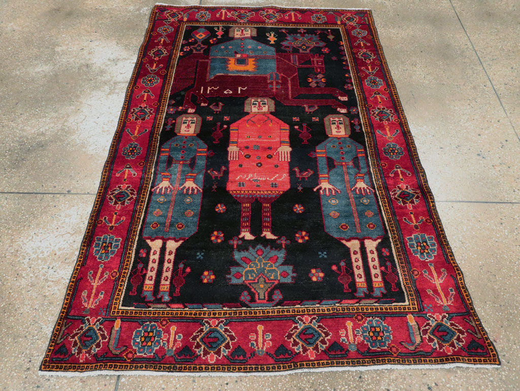 Vintage Persian Pictorial Bakhtiari Rug, No.27789 - Galerie Shabab