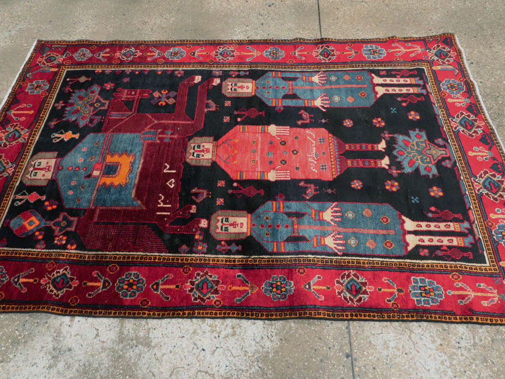 Vintage Persian Pictorial Bakhtiari Rug, No.27789 - Galerie Shabab