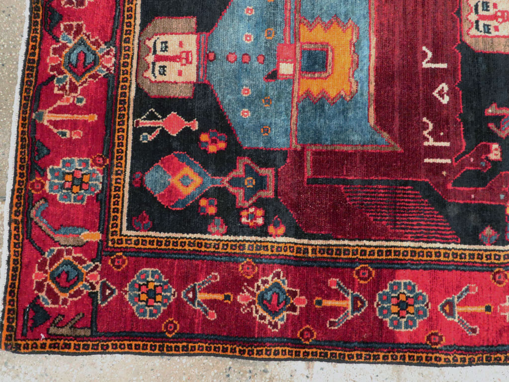 Vintage Persian Pictorial Bakhtiari Rug, No.27789 - Galerie Shabab