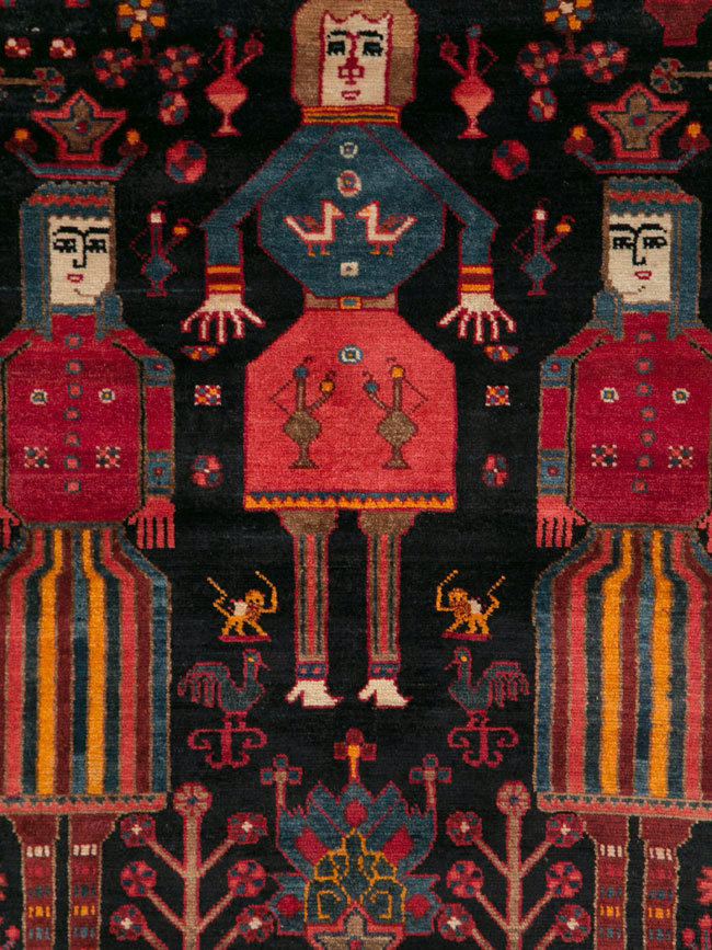 Vintage Persian Pictorial Bakhtiari Rug, No.27790 - Galerie Shabab