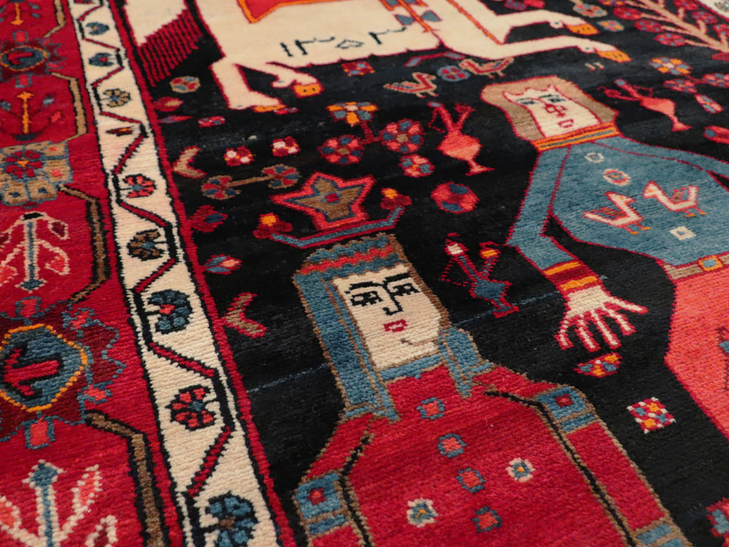 Vintage Persian Pictorial Bakhtiari Rug, No.27790 - Galerie Shabab