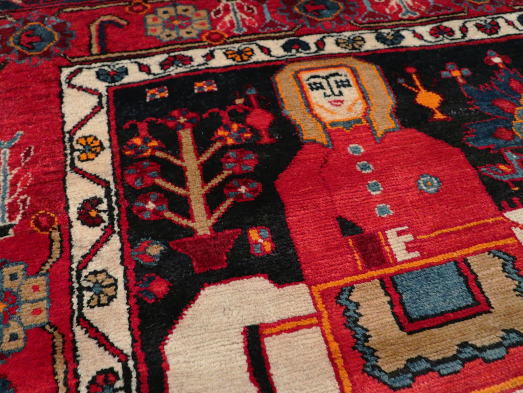 Vintage Persian Pictorial Bakhtiari Rug, No.27790 - Galerie Shabab