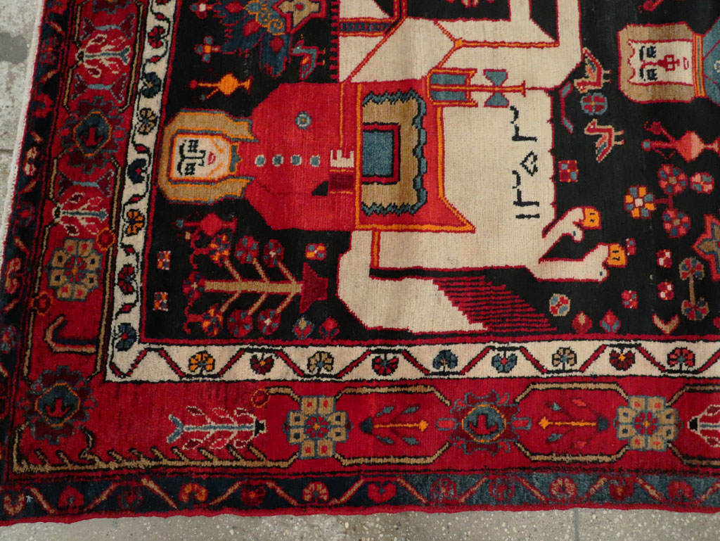 Vintage Persian Pictorial Bakhtiari Rug, No.27790 - Galerie Shabab