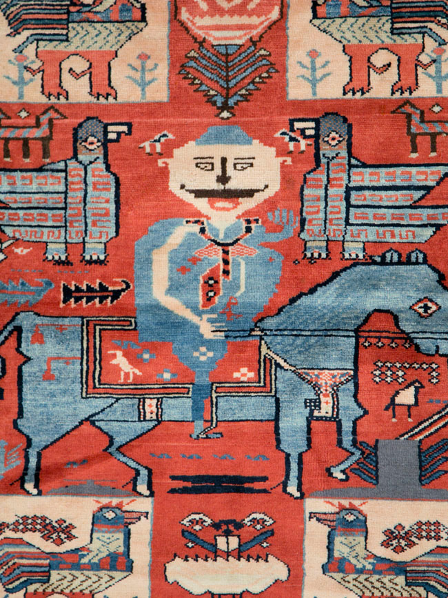 Vintage Pictorial Hamadan Rug, No.27794 - Galerie Shabab